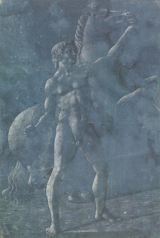 Benozzo Gozzoli, A nude man with a horse (Dioscuri)