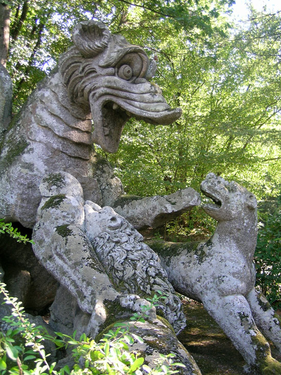 Bomarzo dragon statue