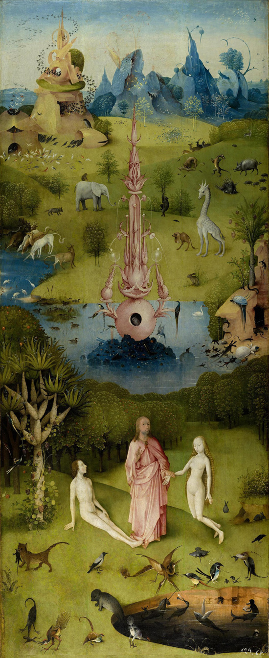 Garden of Earthly Delight, left panel, Hieronmyus Bosch