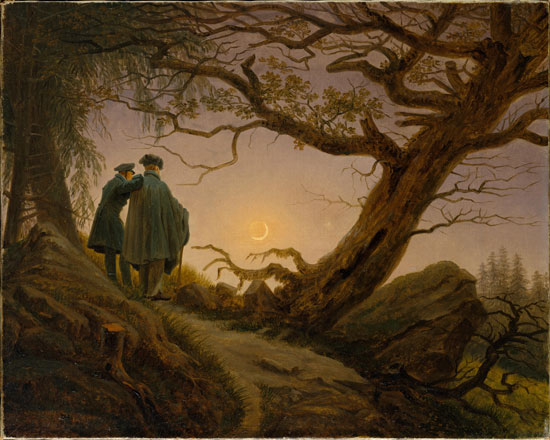 Casper David Friedrich, Two Men Contemplating the Moon