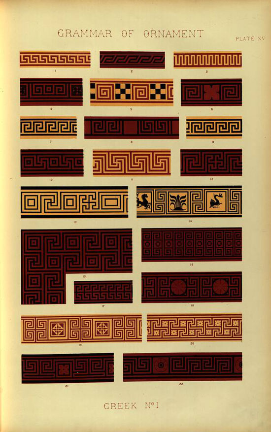 Page from the Grammar of Ornament, Owen Jones (Greek I)