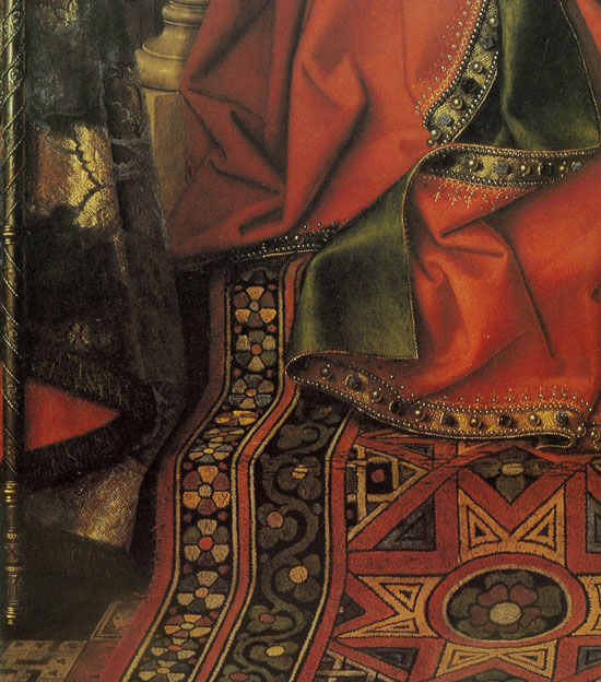 detail of Madonna with Canon Joris van der Paele, van Eyck
