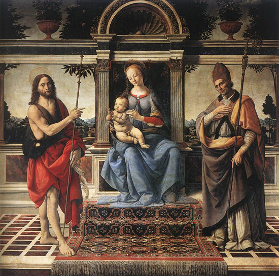 Madonna and Child with Saints John the Baptist and Donatus, Andrea del Verrocchio