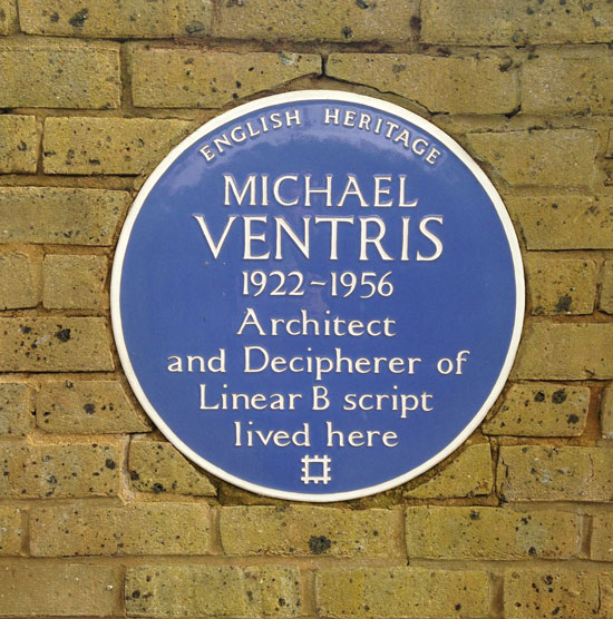 Michael Ventris blue plaque
